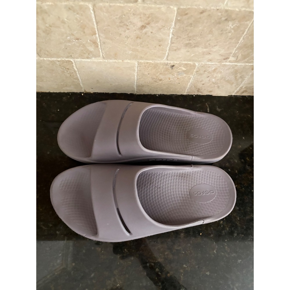 OOFOS OOahh Sport Recovery Slides Slate Grey Mens 11 Womens 13 EU 44